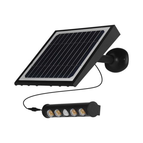 Projektor Solarny 8W LED Czarny 8w1 Czujnik Ruchu IP65 V-TAC VT-11108 6000K 950lm