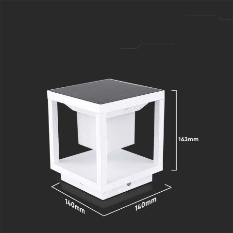 Słupek Ogrodowy Solarny V-TAC 2W LED Czujnik Ruchu IP65 Biały VT-11022 3000K 90lm 3 Lata Gwarancji Słupek Ogrodowy Solarny V-TAC 2W LED Czujnik Ruchu IP65 Biały VT-11022 3000K 90lm 3 Lata Gwarancji