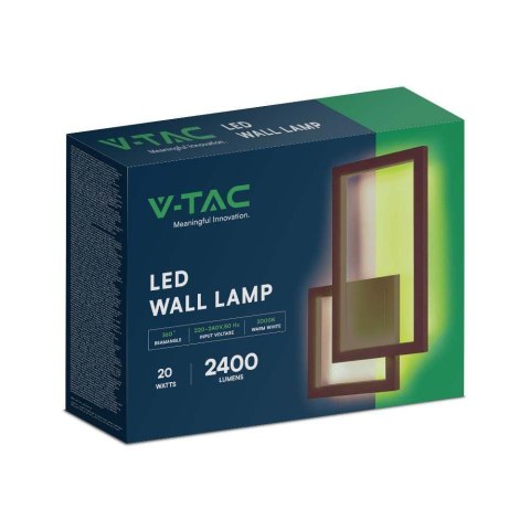 Kinkiet Ścienny LED V-TAC 20W Brąz Corten VT-11120-C 4000K 2660lm