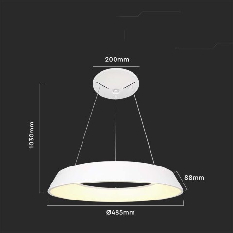 Oprawa Zwieszana V-TAC 48W LED TRIAC Biała VT-7755 4000K 5000lm Oprawa Zwieszana V-TAC 48W LED TRIAC Biała VT-7755 4000K 5000lm