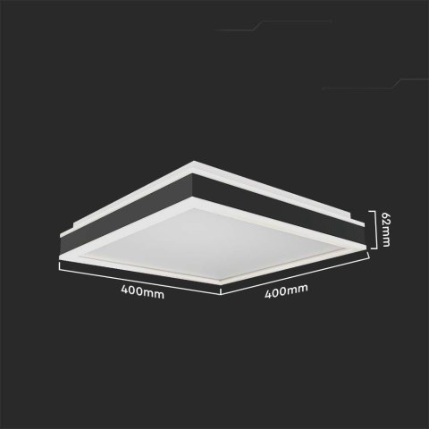 Plafon V-TAC 38W LED TRIAC 3w1 Czarny Kwadrat 40x40cm VT-7757-B 4000K 4000lm Plafon V-TAC 38W LED TRIAC 3w1 Czarny Kwadrat 40x40cm VT-7757-B 4000K 4000lm