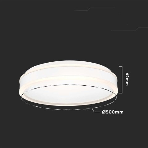 Plafon V-TAC 42W LED TRIAC 3w1 Biały Okrągły fi.50cm VT-7758-W 4000K 4400lm Plafon V-TAC 42W LED TRIAC 3w1 Biały Okrągły fi.50cm VT-7758-W 4000K 4400lm