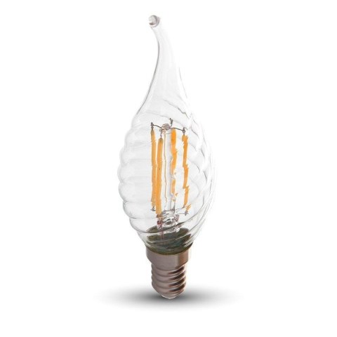 Żarówka LED V-TAC 4W Filament E14 Twist Świeczka Płomyk VT-1995 4000K 400lm Żarówka LED V-TAC 4W Filament E14 Twist Świeczka Płomyk VT-1995 4000K 400lm