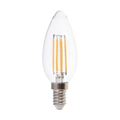 Żarówka LED V-TAC 5,5W E14 Filament Świeczka Ściemnialna VT-21125 3000K 600lm Żarówka LED V-TAC 5,5W E14 Filament Świeczka Ściemnialna VT-21125 3000K 600lm