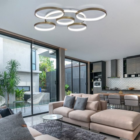 LAMPA DEKORACYJNA SUFITOWA 120W ZŁOTA + PILOT DL-Z03 SEMPRE LAMPA DEKORACYJNA SUFITOWA 120W ZŁOTA + PILOT DL-Z03 SEMPRE