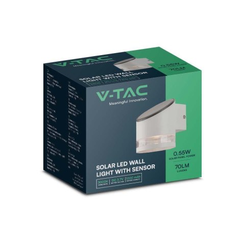 Kinkiet Ogrodowy Ścienny Solarny V-TAC 1W LED Biały IP54 VT-1138 3000K 70lm 3 Lata Gwarancji Kinkiet Ogrodowy Ścienny Solarny V-TAC 1W LED Biały IP54 VT-1138 3000K 70lm 3 Lata Gwarancji