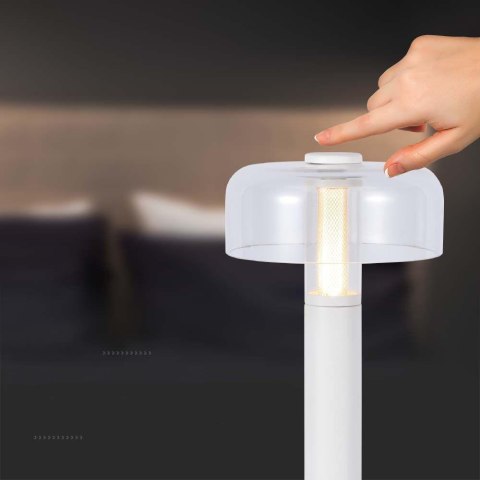 Lampka Biurkowa Nocna V-TAC 1W LED 30cm Ładowanie USB Ściemnianie Biała VT-1049 3000K 100lm