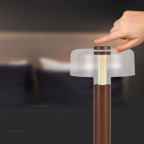Lampka Biurkowa Nocna V-TAC 1W LED 30cm Ładowanie USB Ściemnianie Brązowa VT-1049 3000K 100lm