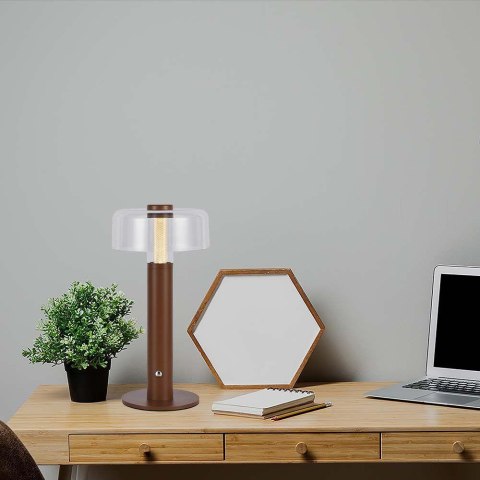 Lampka Biurkowa Nocna V-TAC 1W LED 30cm Ładowanie USB Ściemnianie Brązowa VT-1049 3000K 100lm