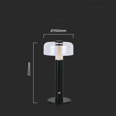 Lampka Biurkowa Nocna V-TAC 1W LED 30cm Ładowanie USB Ściemnianie Czarna VT-1049 3000K 100lm