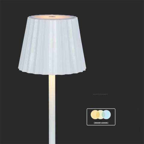 Lampka Biurkowa Nocna V-TAC 4W LED 37cm Ładowanie USB Ściemnianie Biała VT-1028 3000K-6000K 150lm