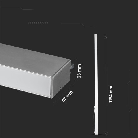 Oprawa V-TAC LED Linear SAMSUNG CHIP 40W Do łączenia Zwieszana Szara 120cm VT-7-40-S-N 6500K 3300lm 5 Lat Gwarancji