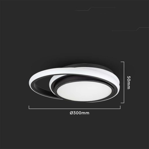 Plafon V-TAC 24W LED 3w1 Czarny Okrągły fi.31cm VT-7783 4000K 2560lm Plafon V-TAC 24W LED 3w1 Czarny Okrągły fi.31cm VT-7783 4000K 2560lm