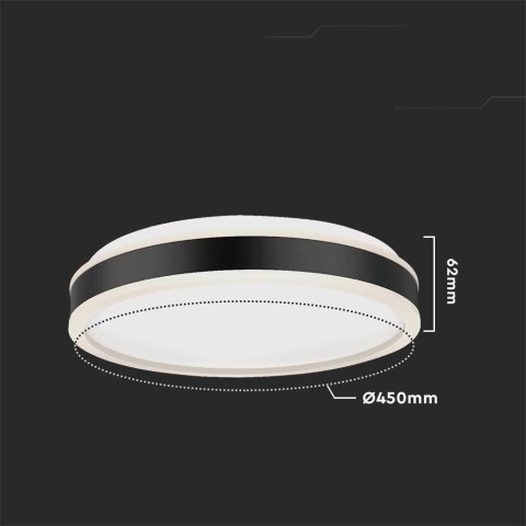 Plafon V-TAC 24W LED 3w1 Czarny Okrągły fi.45cm VT-7780 4000K 2500lm Plafon V-TAC 24W LED 3w1 Czarny Okrągły fi.45cm VT-7780 4000K 2500lm