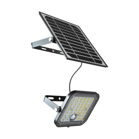 Projektor LED Solarny V-TAC 10W IP65, Pilot Timer, LiFePo 3.7V 6000mA Czarny VT-411 4000K 1500lm 3 Lata Gwarancji