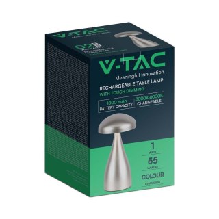 Lampka Biurkowa Nocna V-TAC 1W LED 22cm Ładowanie USB Ściemnianie Złota VT-1041 3000K-6000K 55lm