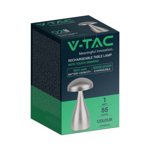 Lampka Biurkowa Nocna V-TAC 1W LED 22cm Ładowanie USB Ściemnianie Złota VT-1041 3000K-6000K 55lm