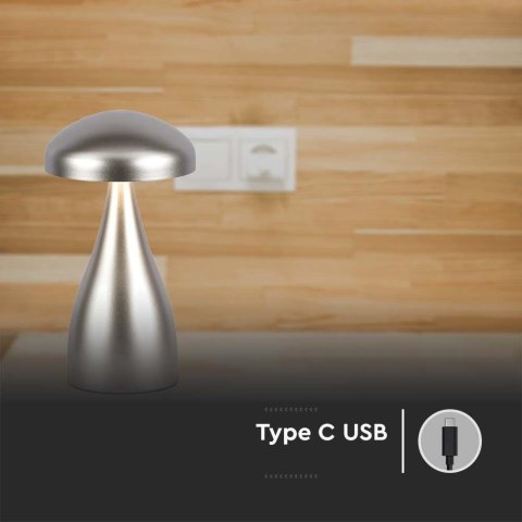 Lampka Biurkowa Nocna V-TAC 1W LED 22cm Ładowanie USB Ściemnianie Złota VT-1041 3000K-6000K 55lm