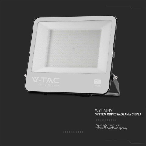 Projektor LED V-TAC 200W 135Lm/W SAMSUNG CHIP Czarny VT-44201 6500K 22960lm 5 Lat Gwarancji