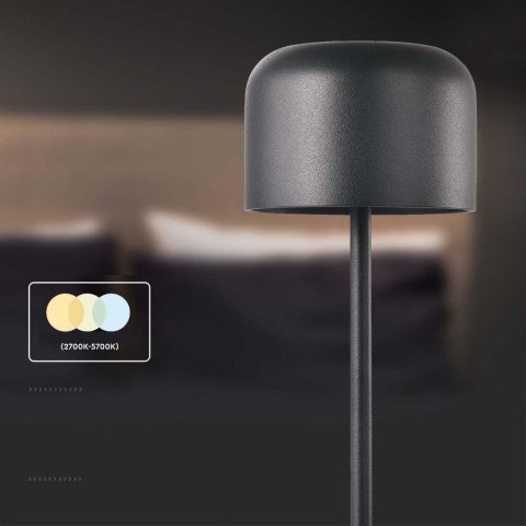 Lampka Biurkowa Nocna V-TAC 1,5W LED 21cm Ładowanie Ściemnianie Czarna VT-1181 2700K-5700K 150lm