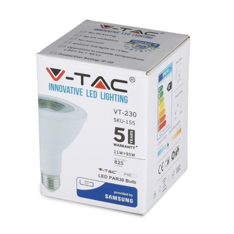 Żarówka LED V-TAC SAMSUNG CHIP 11W E27 PAR30 VT-230 4000K 825lm 5 Lat Gwarancji Żarówka LED V-TAC SAMSUNG CHIP 11W E27 PAR30 VT-230 4000K 825lm 5 Lat Gwarancji