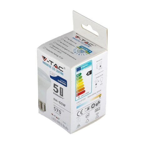 Żarówka LED V-TAC SAMSUNG CHIP 8W E27 R63 VT-263 6400K 570lm 5 Lat Gwarancji Żarówka LED V-TAC SAMSUNG CHIP 8W E27 R63 VT-263 6400K 570lm 5 Lat Gwarancji