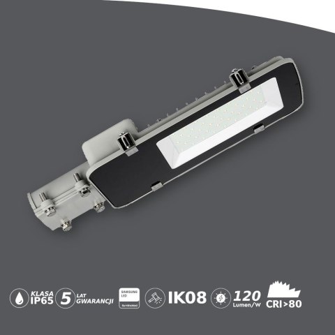 Oprawa Uliczna LED V-TAC SAMSUNG CHIP 100W Szara VT-100ST 4000K 12000lm 5 Lat Gwarancji