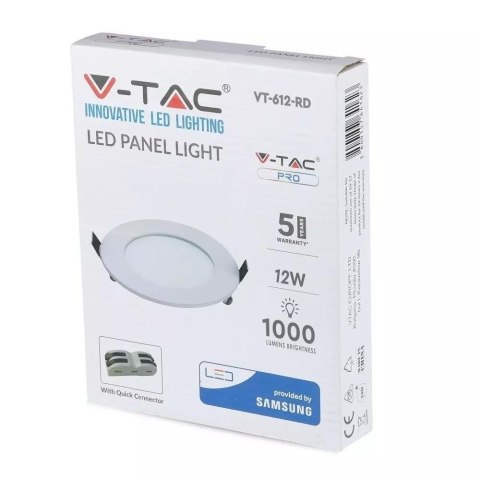 Panel Premium V-TAC 18W LED SAMSUNG CHIP Okrągły 225x12mm VT-618 3000K 1500lm 5 Lat Gwarancji