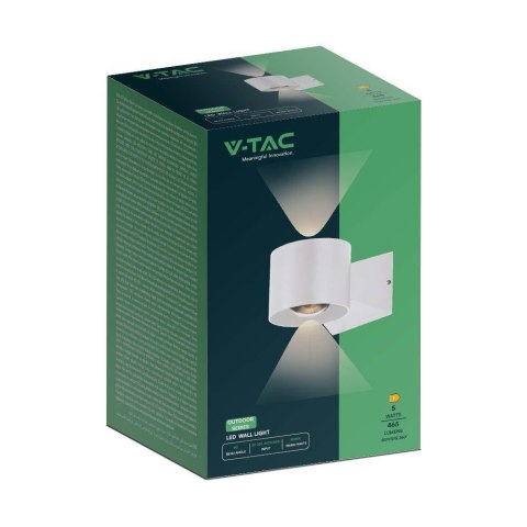 Oprawa Ścienna V-TAC 5W Kinkiet Góra Dół Biały IP65 VT-1179 3000K 465lm
