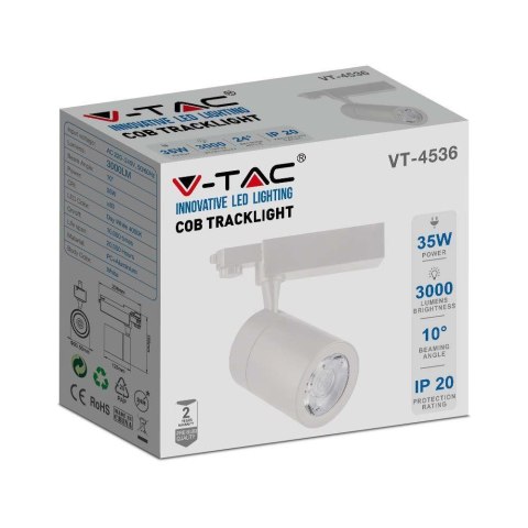 Oprawa Szynosystem 3F V-TAC 35W 10st Biała VT-4536 3000K 3000lm