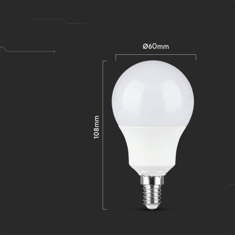 Żarówka LED V-TAC SAMSUNG CHIP 8,5W E14 Kulka VT-269 6500K 806lm 5 Lat Gwarancji Żarówka LED V-TAC SAMSUNG CHIP 8,5W E14 Kulka VT-269 6500K 806lm 5 Lat Gwarancji