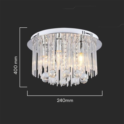 Oprawa Sufitowa V-TAC 5xE14 Kryształ Chrom fi.40cm VT-7969 Oprawa Sufitowa V-TAC 5xE14 Kryształ Chrom fi.40cm VT-7969
