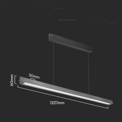 Oprawa V-TAC LED Linear SAMSUNG CHIP LIFUD Driver 36W 100st CCT Zwieszana 120cm Szary MAT VT-7-35 3000K-4000K-6400K 2880lm 5 Lat