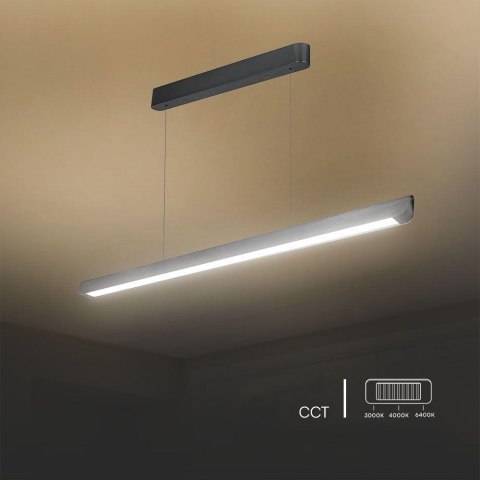 Oprawa V-TAC LED Linear SAMSUNG CHIP LIFUD Driver 36W 100st CCT Zwieszana 120cm Szary MAT VT-7-35 3000K-4000K-6400K 2880lm 5 Lat