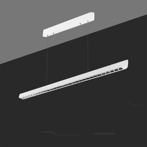 Oprawa V-TAC LED Linear SAMSUNG CHIP LIFUD Driver 36W 60st CCT Zwieszana 120cm Biała VT-7-36 3000K-4000K-6400K 2880lm 5 Lat Gwar