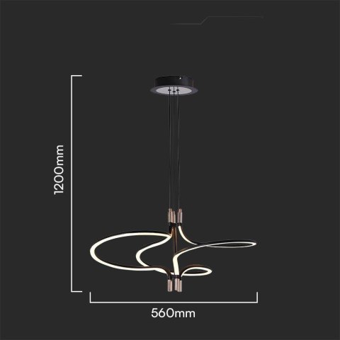 Oprawa Zwieszana V-TAC LED 30W Złoty Czarny 56x120cm VT-7980 3000K 3350lm Oprawa Zwieszana V-TAC LED 30W Złoty Czarny 56x120cm VT-7980 3000K 3350lm
