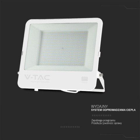 Projektor LED V-TAC 200W 100Lm/W Przewód 1mb SAMSUNG CHIP Biały VT-44204 4000K 17540lm 5 Lat Gwarancji