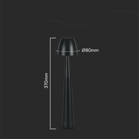 Lampka Biurkowa Nocna V-TAC 3W LED 37cm Ładowanie USB Ściemnianie Czarna VT-75001 3000K-6000K 110lm