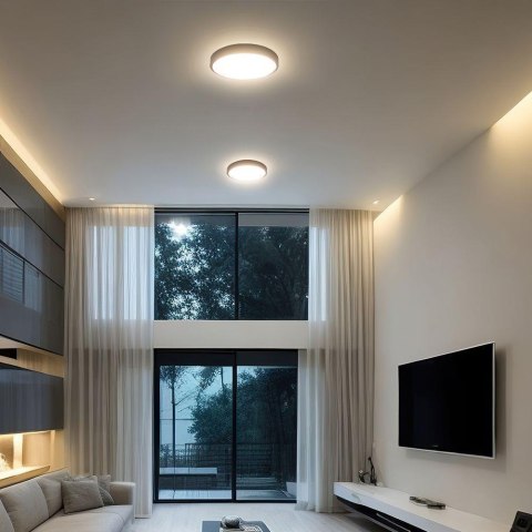Plafon V-TAC 24W LED SAMSUNG CHIP Okrągły 30cm Natynkowy IP44 Czarny VT-8624B 6500K 2500lm 5 Lat Gwarancji