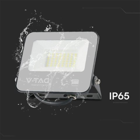 Projektor LED V-TAC 30W 100Lm/W Przewód 1mb SAMSUNG CHIP Czarny VT-44035 3000K 2505lm 5 Lat Gwarancji