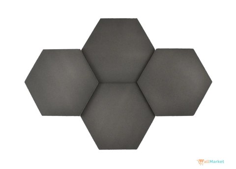 Panel akustyczny ścienny 3d WallMarket, Dekoracja ścienna 3d, Heksagon szary 32 x 27,7 x 3,5 cm