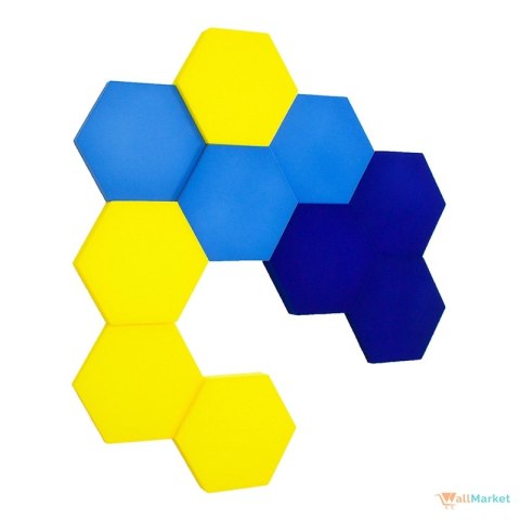 Panel akustyczny ścienny 3d WallMarket, Dekoracja ścienna 3d, Heksagon ciemnoniebieski 32 x 27,7 x 2,5 cm