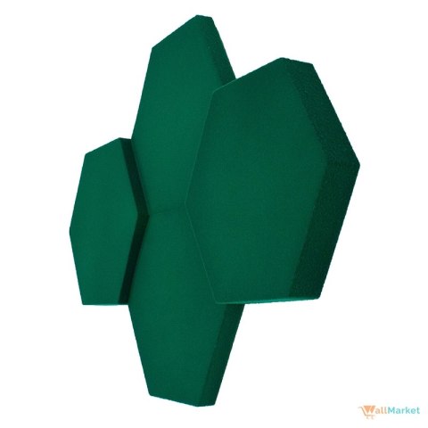 Panel akustyczny ścienny 3d WallMarket, Dekoracja ścienna 3d, Heksagon zielony 32 x 27,7 x 3,5 cm