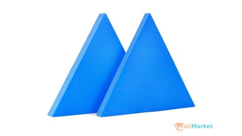 Akustyczne panele ścienne 3d WallMarket, Panel piankowy 3d, Trójkąt jasnoniebieski 32 x 27,7 x 4,5 cm
