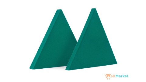 Miękki panel ścienny piankowy 3d WallMarket, Panel dekoracyjny wygłuszający 3d, Trójkąt zielony 32 x 27,7 x 2,5 cm