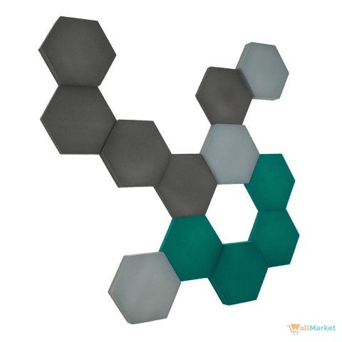 Panel akustyczny ścienny 3d WallMarket, Dekoracja ścienna 3d, Heksagon trawiasty 32 x 27,7 x 3,5 cm