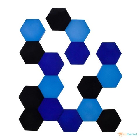 Panel akustyczny ścienny 3d WallMarket, Dekoracja ścienna 3d, Heksagon turkusowy 32 x 27,7 x 3,5 cm