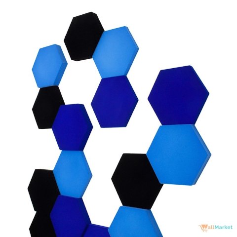 Panel akustyczny ścienny 3d WallMarket, Dekoracja ścienna 3d, Heksagon turkusowy 32 x 27,7 x 3,5 cm