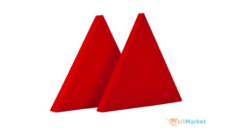 Panel akustyczny ścienny 3d WallMarket, Dekoracja ścienna 3d, Trójkąt czerwony 32 x 27,7 x 3,5 cm