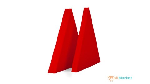 Panel akustyczny ścienny 3d WallMarket, Dekoracja ścienna 3d, Trójkąt czerwony 32 x 27,7 x 3,5 cm